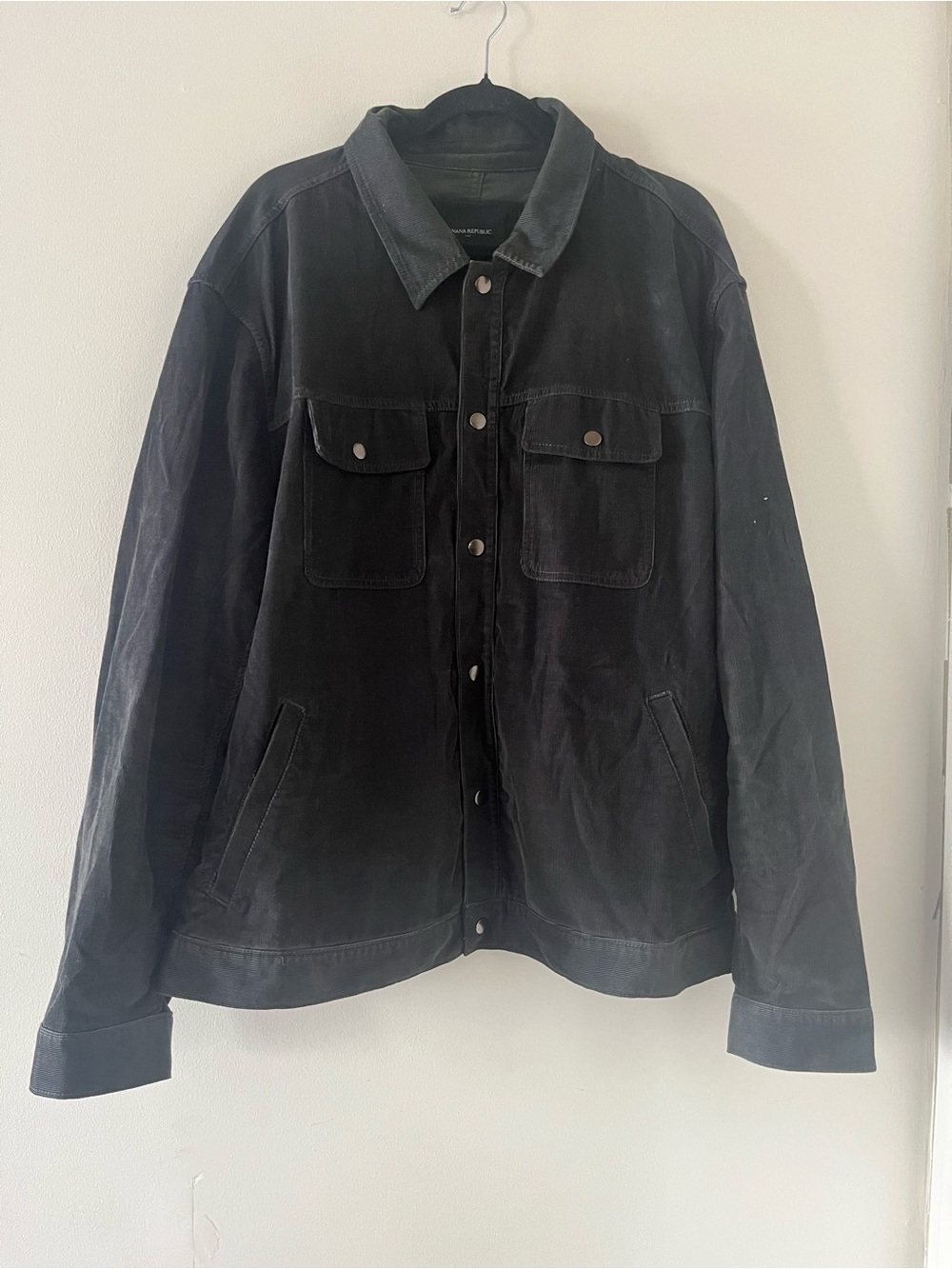 Banana Republic Black Washed Utility Chore Jacket Mens XXL Workwear Overshirt